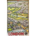 1936 Great Western Railway (GWR) double-royal-size POSTER 'London' by Ernest Coffin (1868-1944). One