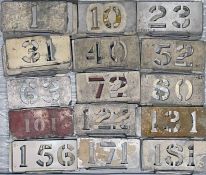Large quantity (77) of London Transport bus RUNNING NUMBER STENCILS numbered from 1 to 200, a few