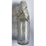 Great Western Railway (GWR) clear-glass, Codd-neck BOTTLE embossed 'Refreshment Dept, Swindon'.