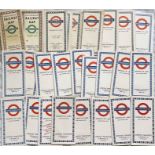 Good quantity (26) of 1930s-1969 London Underground POCKET MAPS comprising 24 x diagrammatic card