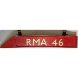 London Transport Routemaster BONNET FLEETNUMBER PLATE from RMA 46. The bus entered service with