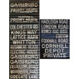 Ipswich Corporation bus DESTINATION BLIND. Undated but probably 1950s/60s. A complete, linen blind