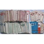 Large quantity (c115) of London Transport POCKET MAPS issued from 1946-1969 and including Tram &