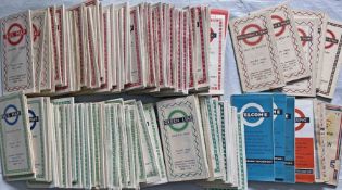 Large quantity (c115) of London Transport POCKET MAPS issued from 1946-1969 and including Tram &
