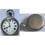 Great Western Railway (GWR) nickel-cased POCKET WATCH with Swiss movement. Both the dial and the