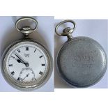 Great Western Railway (GWR) nickel-cased POCKET WATCH with Swiss movement by Limit. Reverse of