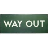 Southern Railway enamel SIGN 'Way Out'. Measures 30" x 12" (76cm x 31cm) and is in very good, ex-use