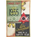 1934 London Transport double-crown POSTER "Garage Staff - When making your 1935 New Year's