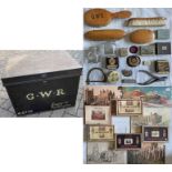 Selection of Great Western Railway (GWR) items comprising a TIN TRUNK marked "46110 - Empty to