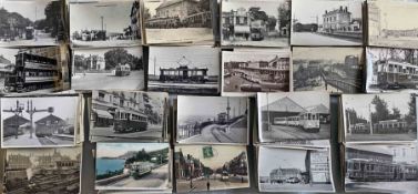 11 boxes (600+ pictures) of postcard-size PHOTOGRAPHS & COMMERCIAL POSTCARDS assembled into areas by