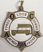 WW1 MEDALLION issued by the Auxiliary Omnibus Companies Association after the Great War to one of