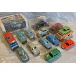 Selection (14) of Norev c1/42-scale MODEL CARS of BMC 1100s - Morris, Austin, MG - comprising 11