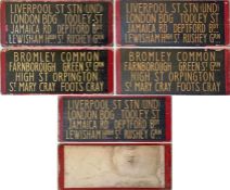 Trio of 1930s/40s London Transport BUS DESTINATION BOARDS from ST class, ex-Tilling AEC Regents at