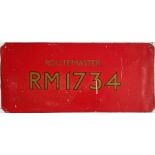 London Transport Routemaster aluminium CABSIDE SECTION bearing fleetnumber from RM 1734. The