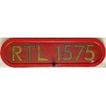 London Transport RTL BONNET FLEETNUMBER PLATE from RTL 1575. The first RTL 1575 was delivered in