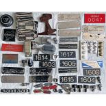 Large quantity (100+ items) of misc bus PLATES, LT CHASSIS TAGS, CLIPS & SWITCHES, UNIFORM BUTTONS