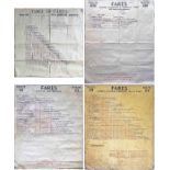 Selection (4) of 1920s/30s London bus FARECHARTS and a FAREBOARD comprising an undated, early