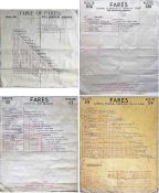 Selection (4) of 1920s/30s London bus FARECHARTS and a FAREBOARD comprising an undated, early