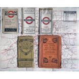 Selection (6) of mainly 1920s London Underground & other London MAPS comprising Underground issues