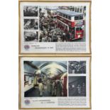 Pair of c1944 WW2 PANEL POSTERS London's Transport No 1 and No 2 "For Victory". The first is