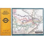 1932 "Stingemore" linen-card London Underground POCKET MAP, the very last issue before the switch to