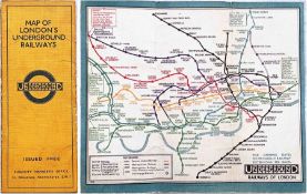 1932 "Stingemore" linen-card London Underground POCKET MAP, the very last issue before the switch to