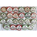 Large quantity (23) of driver & conductor PSV LICENCE BADGES of the earlier style and including a
