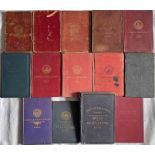 Selection (14) of RAILWAY RULE BOOKS from Victorian era to early 20th century comprising LNWR (