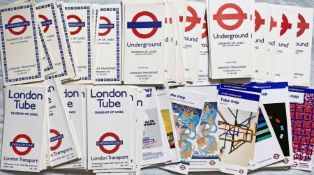 Very large quantity (120+) of London Underground diagrammatic card POCKET MAPS dated from 1970 to