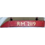 London Transport Routemaster BONNET FLEETNUMBER PLATE from RM 2119. The original RM 2119 entered