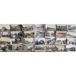 14 boxes (1,300+ pictures) of postcard-size PHOTOGRAPHS & COMMERCIAL POSTCARDS assembled into