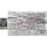 1902 District Railway 'POCKET REFERENCE MAP OF LONDON & ENVIRONS' with cover illustration of steam