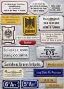 Good quantity (20+) of small, mainly enamel, Continental European SIGNS & PLATES, mostly transport