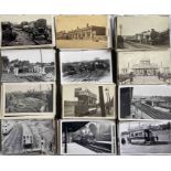 6 boxes (approx 700 pictures) of postcard-size PHOTOGRAPHS & COMMERCIAL POSTCARDS assembled into