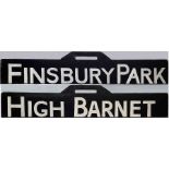 1930s London & North Eastern Railway (LNER) DESTINATION BOARD Finsbury Park / High Barnet as located