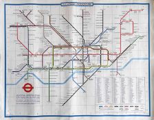 1976 London Underground quad-royal POSTER MAP designed by Paul Garbutt with date-code 3/76. This