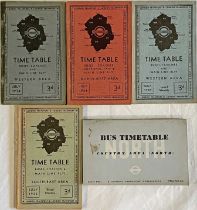 Selection (5) of 1930s London Transport AREA TIMETABLE BOOKLETS comprising Western July 1934,