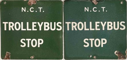 Nottingham Corporation enamel TROLLEYBUS STOP FLAG. Nottingham trolleybuses ceased in 1966. A