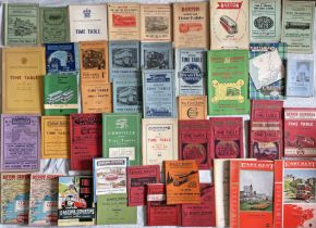 Large quantity (45) of 1920s onwards BUS TIMETABLE BOOKLETS from operators A-E. A good proportion