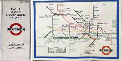 1933 first edition of the H.C. Beck London Underground diagrammatic POCKET MAP with the famous cover