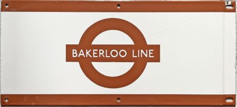 London Underground 1950s/60s enamel PLATFORM FRIEZE PLATE from the Bakerloo Line with the line