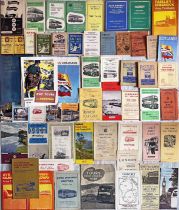 Large quantity (55+) of 1930s-70s BUS TIMETABLE BOOKLETS, EXCURSION & TOUR LEAFLETS & BROCHURES