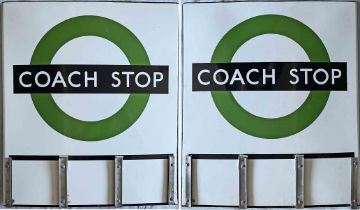 1950s/60s London Transport enamel COACH STOP FLAG, an E3 'Compulsory' version with runners for 3 e-