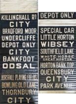 1940s Bradford Corporation TRAM DESTINATION BLIND. A complete, linen blind in generally good to very