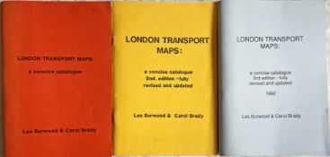 Set (3) of BOOKLETS "LONDON TRANSPORT MAPS - A concise catalogue" by Les Burwood & Carol Brady.