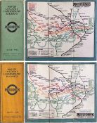 Pair of London Underground linen-card POCKET MAPS from the Stingemore-designed series of 1925-32.