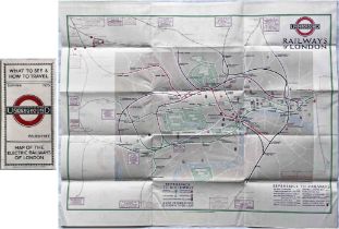 1925 London Underground MAP of the Electric Railways of London "What to see and how to travel",