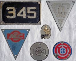 Selection (6) of bus/trolleybus PLATES comprising fleetnumber 345, believed to be ex-Western