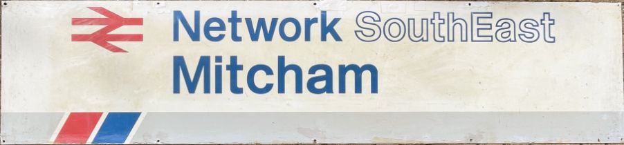 Network SouthEast RUNNING-IN BOARD from Mitcham station on the former SR Wimbledon-West Croydon