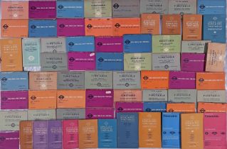 Large quantity (68) of 1930s-60s (a couple are 1970s) London Transport LOCAL ROAD & RAIL TIMETABLE